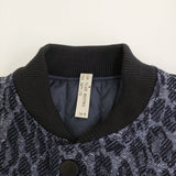 Paul Smith/RED EAR WOOD GRAINED JACQUARED BOMBER JACKET レオパード 羊革ブルゾン ネイビー メンズ ポールスミス/レッドイヤー【中古】5-0920T♪