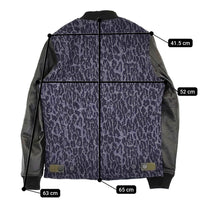 Paul Smith/RED EAR WOOD GRAINED JACQUARED BOMBER JACKET レオパード 羊革ブルゾン ネイビー メンズ ポールスミス/レッドイヤー【中古】5-0920T♪