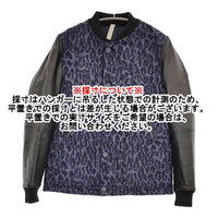Paul Smith/RED EAR WOOD GRAINED JACQUARED BOMBER JACKET レオパード 羊革ブルゾン ネイビー メンズ ポールスミス/レッドイヤー【中古】5-0920T♪