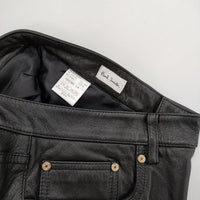 Paul Smith LEATHER PANTS レザー 牛革 革パン 定価72600円 パンツ ブラック メンズ ポール・スミス【中古】5-1009T∞