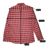 R.NEWBOLD コットン ボタンダウン BD チェック サイズM 長袖シャツ レッド メンズ アールニューボールド【中古】5-0422M♪