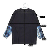 WEYEP レイヤードカットソー 古着リメイク 定価8000円 L 長袖Ｔシャツ カットソー ロンＴ ブラック ブルー メンズ ウィエップ【中古】5-0422M♪