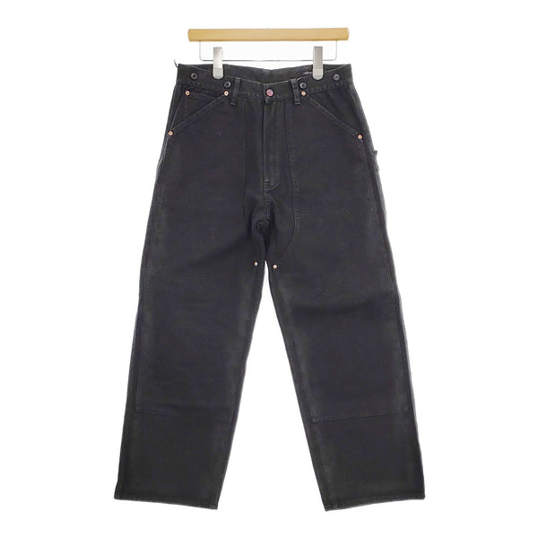 COMOLI ダック ペインターパンツ ダブルニー V01-03021 サイズ2 ワーク パンツ 22SS ブラック メンズ コモリ【中古】5-0415G♪