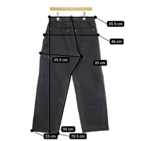 COMOLI ダック ペインターパンツ ダブルニー V01-03021 サイズ2 ワーク パンツ 22SS ブラック メンズ コモリ【中古】5-0415G♪