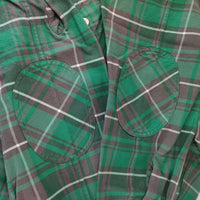 Unlikely アンライクリー Elbow Patch Flannel Work Shirts 定価48400円 U23F-11-0002 L 長袖シャツ 23AW グリーン グレー メンズ【中古】5-0415M♪