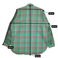 Unlikely アンライクリー Elbow Patch Flannel Work Shirts 定価48400円 U23F-11-0002 L 長袖シャツ 23AW グリーン グレー メンズ【中古】5-0415M♪