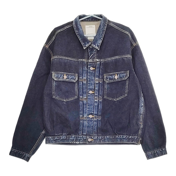VISVIM 101XX JKT DMGD MUD OD 0124105006004 サイズ3 Gジャン デニムジャケット 24SS ネイビー メンズ ビズビム/ヴィズヴィム【中古】5-0415M♪