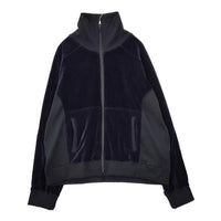 ANCELLM VELOUR SWITCHING JACKET 定価35200円 anc-ct70 ベロア 切替 トラック ジャケット ネイビー ブラック メンズ アンセルム【中古】5-1009T∞