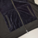 ANCELLM VELOUR SWITCHING JACKET 定価35200円 anc-ct70 ベロア 切替 トラック ジャケット ネイビー ブラック メンズ アンセルム【中古】5-1009T∞