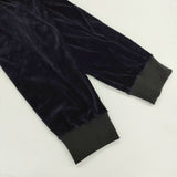 ANCELLM VELOUR SWITCHING JACKET 定価35200円 anc-ct70 ベロア 切替 トラック ジャケット ネイビー ブラック メンズ アンセルム【中古】5-1009T∞