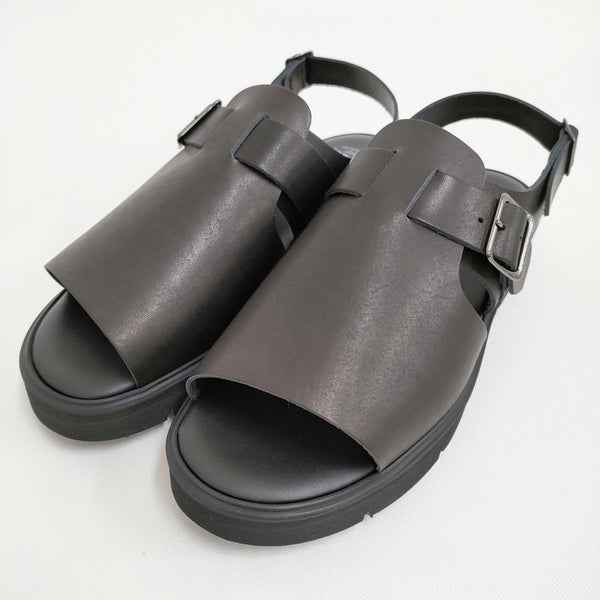 foot the coacher 新品 OPEN TOE SANDALS GLOXI CUT MEDIUM SOLE 7 1/2 定価41800円 サンダル 黒 メンズ フットザコーチャー【中古】5-0415S♪