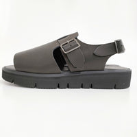 foot the coacher 新品 OPEN TOE SANDALS GLOXI CUT MEDIUM SOLE 7 1/2 定価41800円 サンダル 黒 メンズ フットザコーチャー【中古】5-0415S♪
