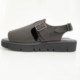foot the coacher 新品 OPEN TOE SANDALS GLOXI CUT MEDIUM SOLE 7 1/2 定価41800円 サンダル 黒 メンズ フットザコーチャー【中古】5-0415S♪