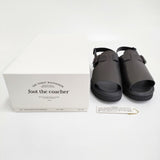 foot the coacher 新品 OPEN TOE SANDALS GLOXI CUT MEDIUM SOLE 7 1/2 定価41800円 サンダル 黒 メンズ フットザコーチャー【中古】5-0415S♪