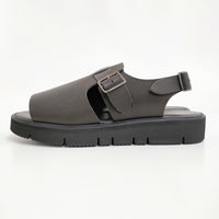 foot the coacher 新品 OPEN TOE SANDALS GLOXI CUT MEDIUM SOLE 8 1/2 定価41800円 サンダル 黒 メンズ フットザコーチャー【中古】5-0415S♪