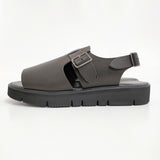 foot the coacher 新品 OPEN TOE SANDALS GLOXI CUT MEDIUM SOLE 8 1/2 定価41800円 サンダル 黒 メンズ フットザコーチャー【中古】5-0415S♪