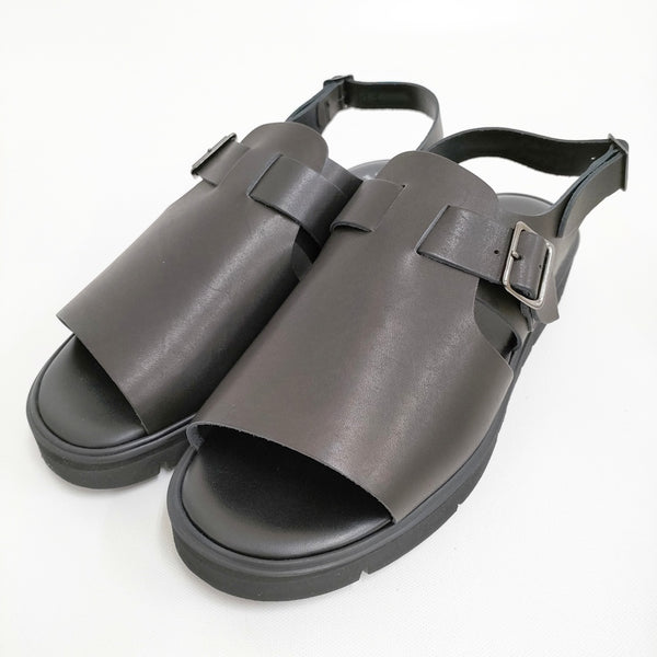 foot the coacher 新品 OPEN TOE SANDALS GLOXI CUT MEDIUM SOLE 9 定価41800円 サンダル ブラック メンズ フットザコーチャー【中古】5-0415S♪