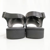 foot the coacher 新品 OPEN TOE SANDALS GLOXI CUT MEDIUM SOLE 9 定価41800円 サンダル ブラック メンズ フットザコーチャー【中古】5-0415S♪