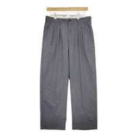 green label relaxing ウォッシャブルトロ 2プリーツ ワイド スラックス パンツ グレー メンズ グリーンレーベルリラクシング【中古】5-0705G∞