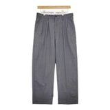 green label relaxing ウォッシャブルトロ 2プリーツ ワイド スラックス パンツ グレー メンズ グリーンレーベルリラクシング【中古】5-0705G∞