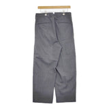 green label relaxing ウォッシャブルトロ 2プリーツ ワイド スラックス パンツ グレー メンズ グリーンレーベルリラクシング【中古】5-0705G∞