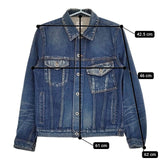 R.NEWBOLD ダメージ加工 245113 4A07 Gジャン S デニムジャケット ブルー メンズ アールニューボールド【中古】5-0705M∞