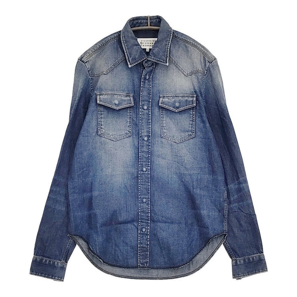 MAISON MARGIELA Denim Western Shirt S50DL0293 S30512 サイズ39 デニムウエスタン 長袖シャツ ブルー メンズ メゾンマルジェラ【中古】5-0805M♪