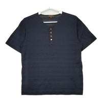 PAUL SMITH COLLECTION ヘンリーネック ボーダー 日本製 半袖Ｔシャツ カットソー ネイビー ブラック メンズ ポールスミスコレクション【中古】5-0609S∞