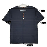 PAUL SMITH COLLECTION ヘンリーネック ボーダー 日本製 半袖Ｔシャツ カットソー ネイビー ブラック メンズ ポールスミスコレクション【中古】5-0609S∞