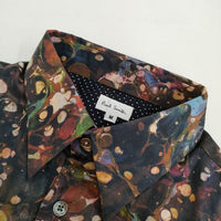 Paul Smith 総柄 23269 md 403m 長袖シャツ ワインレッド ブラック メンズ ポール・スミス【中古】5-0705M∞