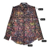 Paul Smith 総柄 23269 md 403m 長袖シャツ ワインレッド ブラック メンズ ポール・スミス【中古】5-0705M∞