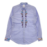 Paul Smith 刺繍 27300 MD 006LE 長袖シャツ ブルー メンズ ポール・スミス【中古】5-0705M∞