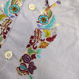 Paul Smith 刺繍 27300 MD 006LE 長袖シャツ ブルー メンズ ポール・スミス【中古】5-0705M∞