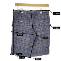 Paul Smith PS リネン チェック ショートパンツ ハーフパンツ ショーツ グレー ブルー メンズ ポール・スミス【中古】5-0609S∞