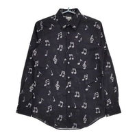 Paul Smith 音符柄 総柄 243257 958MN 長袖シャツ チャコールグレー メンズ ポール・スミス【中古】5-0705M∞