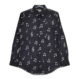 Paul Smith 音符柄 総柄 243257 958MN 長袖シャツ チャコールグレー メンズ ポール・スミス【中古】5-0705M∞