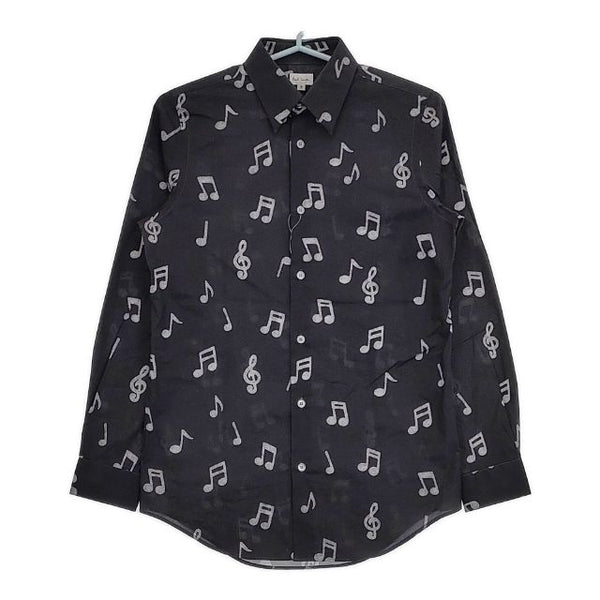 Paul Smith 音符柄 総柄 243257 958MN 長袖シャツ チャコールグレー メンズ ポール・スミス【中古】5-0705M∞