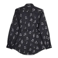 Paul Smith 音符柄 総柄 243257 958MN 長袖シャツ チャコールグレー メンズ ポール・スミス【中古】5-0705M∞