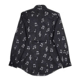 Paul Smith 音符柄 総柄 243257 958MN 長袖シャツ チャコールグレー メンズ ポール・スミス【中古】5-0705M∞