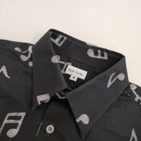Paul Smith 音符柄 総柄 243257 958MN 長袖シャツ チャコールグレー メンズ ポール・スミス【中古】5-0705M∞