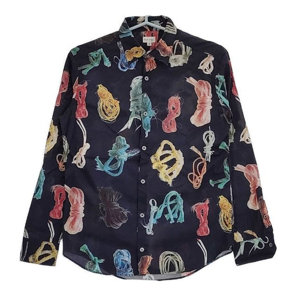 Paul Smith ロープ柄 164409 916M 長袖シャツ ネイビー マルチカラー メンズ ポール・スミス【中古】5-0705M∞