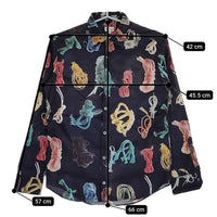 Paul Smith ロープ柄 164409 916M 長袖シャツ ネイビー マルチカラー メンズ ポール・スミス【中古】5-0705M∞