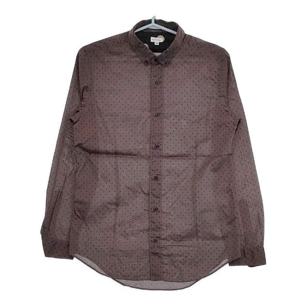 Paul Smith ドット柄  ボタンダウン コットン 213272 377L 長袖シャツ ブラウン系 メンズ ポール・スミス【中古】5-0705M∞