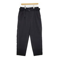 WIRROW Cavalry Twill Belted Pants 定価47300円 112317-224 サイズ2 ウール パンツ 24AW ブラック メンズ ウィロウ【中古】5-0905T♪