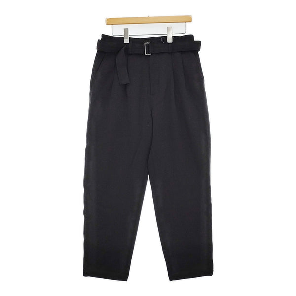 WIRROW Cavalry Twill Belted Pants 定価47300円 112317-224 サイズ2 ウール パンツ 24AW ブラック メンズ ウィロウ【中古】5-0905T♪