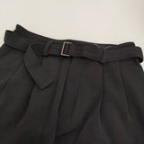WIRROW Cavalry Twill Belted Pants 定価47300円 112317-224 サイズ2 ウール パンツ 24AW ブラック メンズ ウィロウ【中古】5-0905T♪