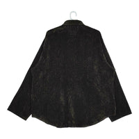 barbell object バーベルオブジェクト 新品 john別注velveteen zip po ベロアハーフジップ 長袖シャツ 24SS ブラック メンズ【中古】5-0523M♪#