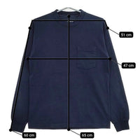 LOS ANGELES APPAREL/SHIPS any 別注 ポケット 8.5oz 長袖Ｔシャツ カットソー ロンＴ ネイビー メンズ ロサンゼルスアパレル/シップスエニィ【中古】5-0705M∞