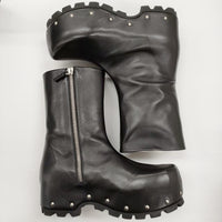 JIL SANDER + Side Zip Ankle Boot 定価254100円 サイズ42 J50WU0020/P4942 ブーツ 24AW ブラック メンズ ジルサンダー【中古】5-0514T♪