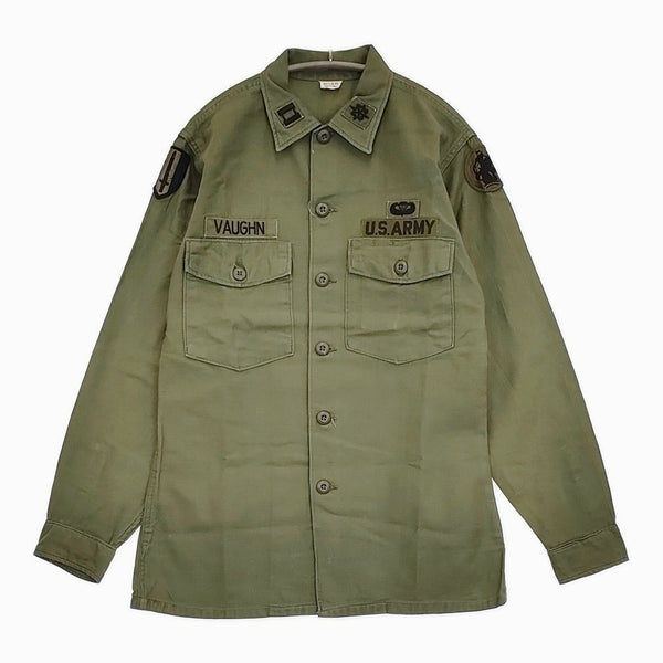 US.ARMY 70's ユーティリティシャツ 70年代 15 1/2 X33 長袖シャツ カーキ メンズ ユーエスアーミー/アメリカ軍【中古】5-0805M♪